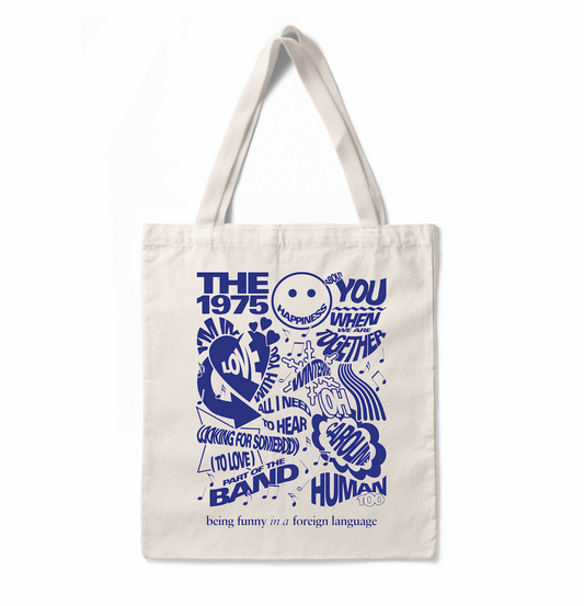 The 1975 - Song name tote bag (White)